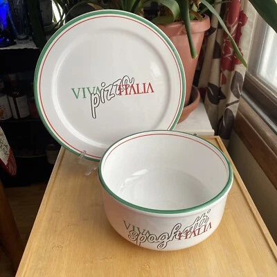Waechtersbach España Viva Italia Plato de Pizza y Espagueti Juego de Tazones para Servir Foto 1 de 4