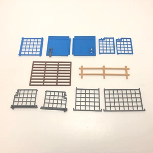 Playmobil Fence Gate Door Pieces Tan Fencing Blue Mixed Lot of Replacement Parts - Picture 1 of 10