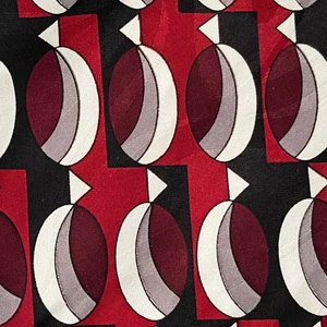 Town Craft Men's Necktie Geometric Red Multi 100% Polyester Made in USA - Picture 1 of 7