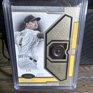 2024 Topps Tier One Blake Snell Button Relic 5/5 Game Used - Picture 1 of 5