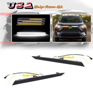 Para Toyota RAV4 2019-23 capó de bahía de motor ahumado blanco ámbar LED DRL luces de señal - Imagen 1 de 12