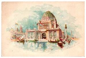 Newman Bros Organs 1893 Chicago Esposizione Amministrazione Edilizia Trade Card B8 - Foto 1 di 2