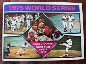 1976 Topps - #462 Luis Tiant, Pete Rose, Tony Perez, Carlton Fisk - 1975 WS