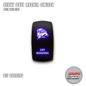 BLUE Laser LED Rocker Switch 5 PIN Dual Light 20A ON OFF FOR JEEP OFF ROADING - Foto 1 di 6