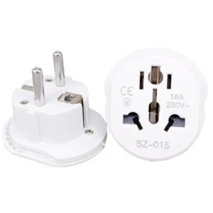 16A Universal EU Travel Adapter Euro Converter UK US AU To EU AC Power Socke _ou - Afbeelding 1 van 10