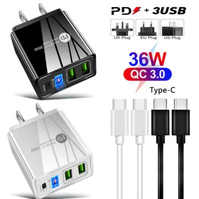 For Google Pixel 8 Pro 7A 7 6A 36W 4 Port USB-C Fast Wall Charger Power Adapter - Image 1 of 4