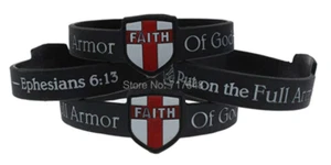 Armor of God Inspiration Rubber Christian Religious Prayer Ephesians 6 Bracelet - Picture 1 of 1