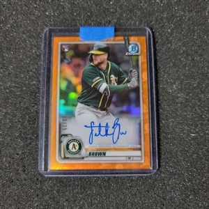 2020 Bowman Chrome Seth Brown ORANGE REFRACTOR AUTOGRAPH #13/25 Oakland A's - Picture 1 of 3