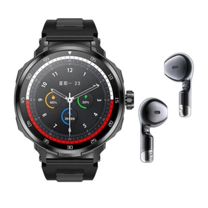 2-in-1 Smart Watch with Earbuds Men Smartwatch Music Headset For Android iOS - Picture 1 of 19