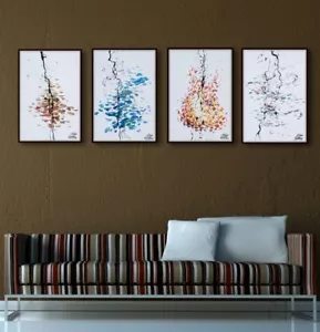 Painting 4 elements - Fire , air, water , earth. 30" x 20" original oil painting - Picture 1 of 6