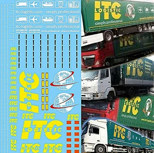 MAN MB Scania camion sponsor ITC logistica spedizioni trasporto decalcomania 1:87 - Foto 1 di 2