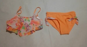 NWT Justice Girls Tropical Floral Flutter Bikini Two Piece Swimsuit - Picture 1 of 1