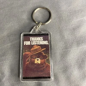 Vintage Smokey der Bär "Danke fürs Zuhören" Waldbrände Schlüsselanhänger Keychain - Bild 1 von 2