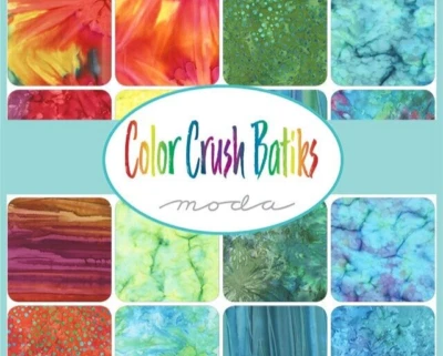 COLOR CRUSH BATIKS Moda 3 Charm Packs fabric quilting BRIGHT COTTON Batik 4363PP - Image 1 of 4