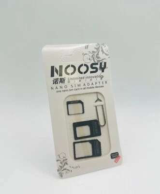 Kit convertidor estándar nano micro adaptador de tarjeta SIM Noosy con expulsor de bandeja SIM Foto 1 de 2