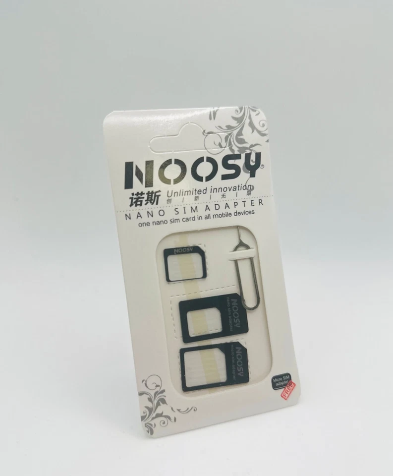 Kit convertidor estándar nano micro adaptador de tarjeta SIM Noosy con expulsor de bandeja SIM Foto 1 de 2