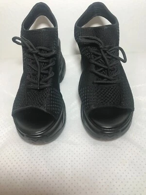 Nuevos tacones de cuñas de nailon negros talla 9 para mujer Foto 1 de 4