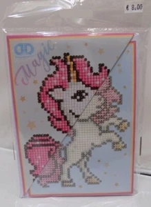 GREETING CARD BIGLIETTO AUGURI DIAMOND DOTZ DDG.001 " MAGIC " UNICORNO - Picture 1 of 1