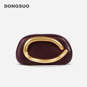 Bolso sin asas con caja de cierre dorado | Cartera para mujer noche boda fiesta 2025 nueva - Imagen 1 de 9
