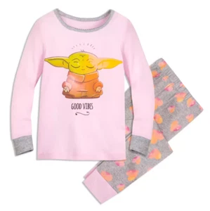 Grogu PJ PALS for Kids Star Wars The Mandalorian Baby Yoda Pajamas "Good Vibes" - Picture 1 of 4
