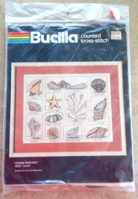New Bucilla Cross Stitch Kit "OCEAN HARVEST" #49958 Seasell Marine Life - Image 1 of 3