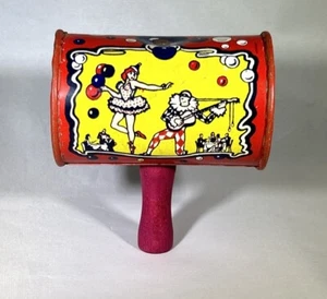 De colección Kirchhof Vida de la Fiesta Lata Litografía Mango de Madera Sonajero Ruido EE. UU. - Imagen 1 de 7