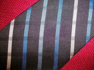 CHAPS Silk Neck Tie Stripe Black/Blue/Silver *NEW* - Picture 1 of 5