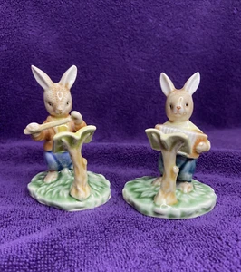 ENESCO Orchester Musik Dirigent Hase Häschen Akkordeon 2 Figuren Vintage - Bild 1 von 14