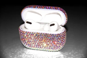 Lujo Genuino Diamante Protector Estuche Auriculares Cubierta para Apple AirPods Pro 2 1 - Imagen 1 de 53