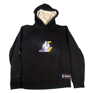 Los Angeles Lakers BOSS NBA Pullover Hoodie Mens Large Black - Picture 1 of 10