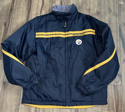 Куртка мужская Pittsburgh Steelers NFL на молнии нейлон средний размер с надписью ПОДЛИННАЯ - Изображение 1 из 4