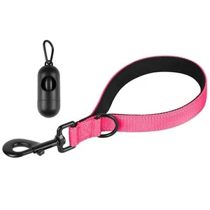 Short 12" Dog Leash Reflective Traffic Padded Handle Lead for Large Dogs Pink - Picture 1 of 6