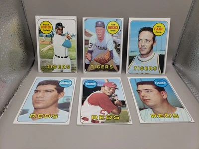 1969 Topps Béisbol Tigres/Rojos Lote de 6 Tarjetas Excelente Estado  Foto 1 de 4