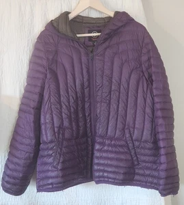 O44 Halifax Traders plum quilted puffer coat for women's size 1X - Picture 1 of 8