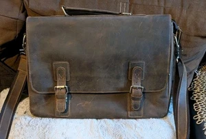 Kattee Herren Aktentasche 15,6” Laptop Messanger Schultertasche Beuteltasche Used Braun - Bild 1 von 6