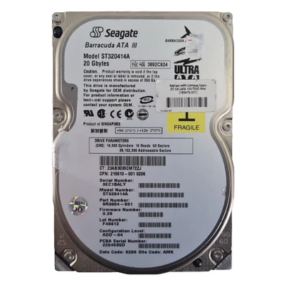 Seagate Barracuda ATA III 20GB IDE 3.5" 7200RPM HDD - ST320414A - Image 1 of 2