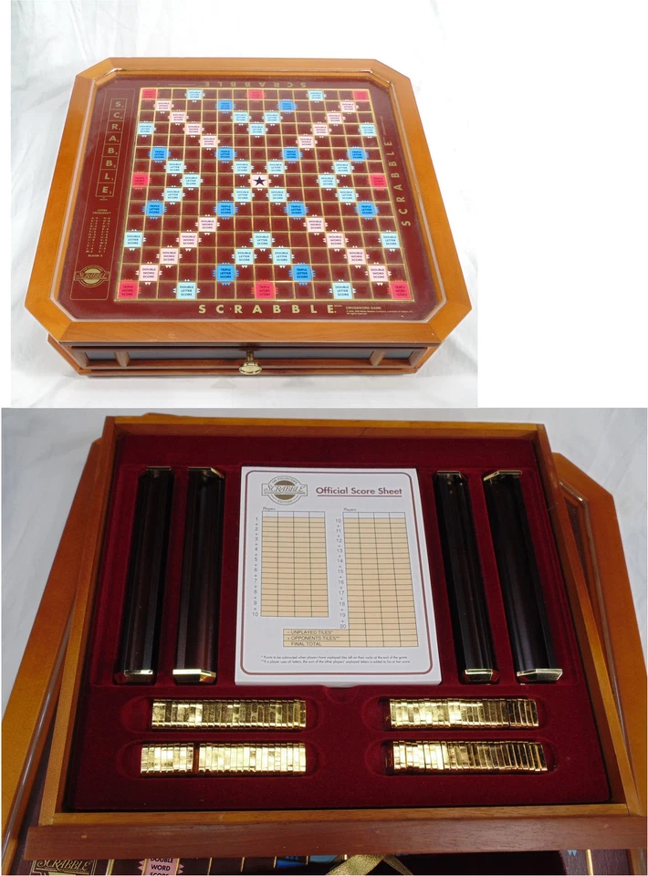 VTG Franklin Mint Scrabble Collector's Edition Swivel Board Game w/Gold Tiles    - Image 1 of 4