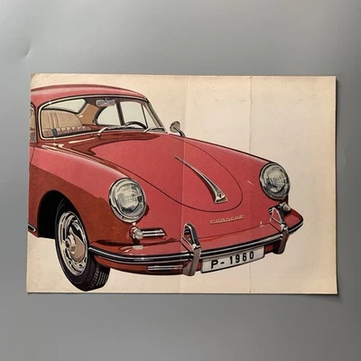 Rare 1960 Porsche 356B T5 Folded Sales Brochure English - Image 1 of 4