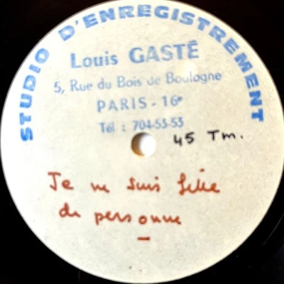 Jeanne Moreau 7" Acetate 1966 with unreleased Je Ne Suis Fille De Personne - Image 1 of 4