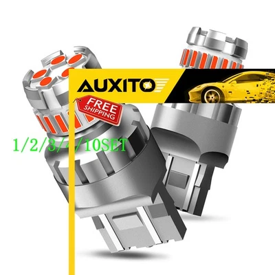 7443 7440 LED Rojo Estroboscópico Flash Freno Parada Trasera Parking Bombilla CANBUS 1~10Set Foto 1 de 4