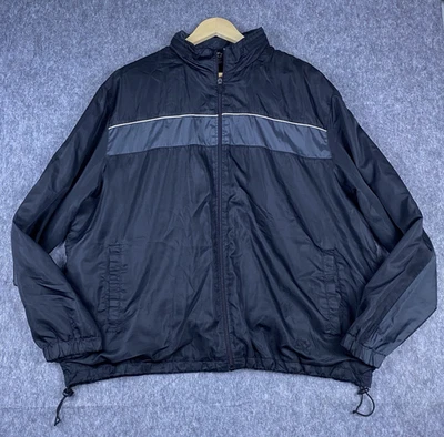 Chaqueta cortavientos Starter para hombre negra manga larga cremallera completa esconder capucha talla 2XL Foto 1 de 4