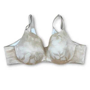 Cacique 44C Bra Beige Lightly Lined Balconette Underwire Back Closure Stretch - Picture 1 of 6