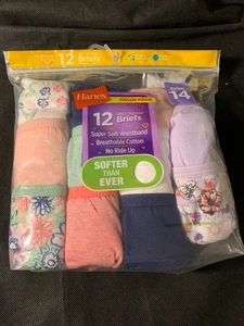 Paquete de 12 calzoncillos sin etiquetas cintura súper suave para niñas Hanes talla 14 envío y devolución gratuitos - Imagen 1 de 4