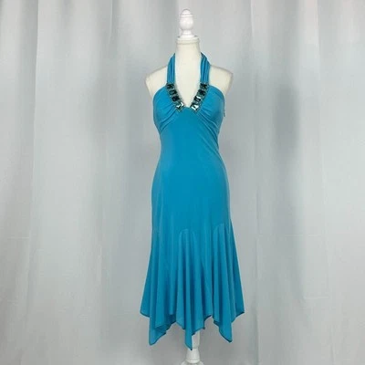Antonio Castelli Vintage Blue Open Back Midi New With Tags Size 8 - Изображение 1 из 4