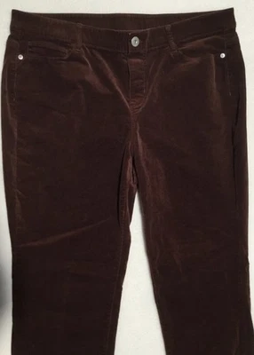 Pantalones de pana para mujer Jill grandes pequeños marrones calce ajustado elásticos tiro medio Foto 1 de 4