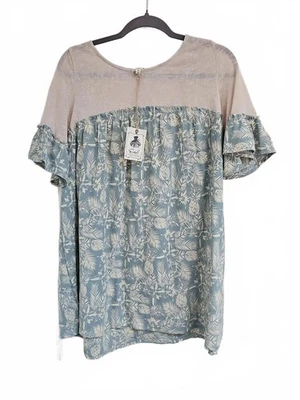 Easel Los Angeles New Womens Babydoll Tunic Size Medium Hawaiin Print Boho - Image 1 of 4