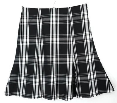 CAROLE LITTLE женщин полиэстер вискоза трапециевидная юбка с подкладкой клетку черный белый 14 - Изображение 1 из 4