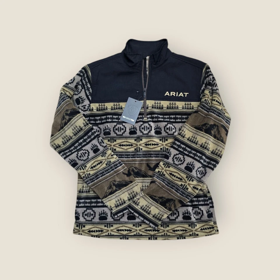 Suéter Ariat Para Hombre Oso Polar Polar Polar Cuarto Cremallera  Foto 1 de 1