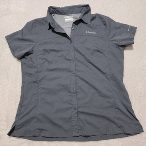 Columbia Omni Shade Button Up Safari Shirt Kurzarm Damen L blau grau - Bild 1 von 7