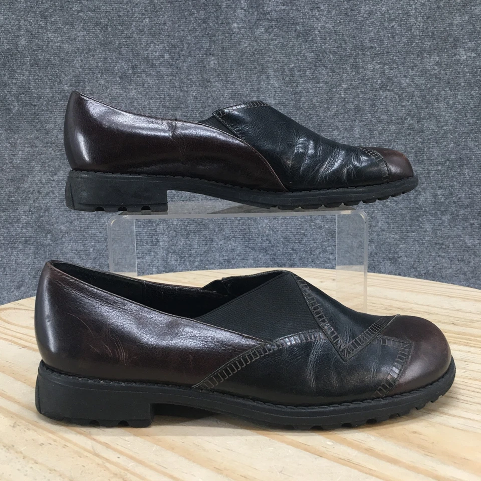 Munro American Shoes Mujer 8M Informal Cómodo Mocasín Sin Cordones Marrón Negro Cuero Foto 1 de 4